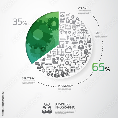 Elements are small icons Business and Finance make in success diagram with gear concept.
