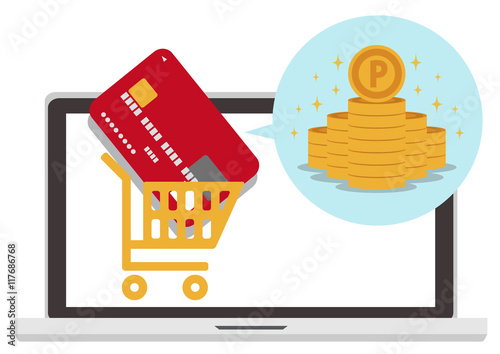 Points will be given by online shopping with a credit card