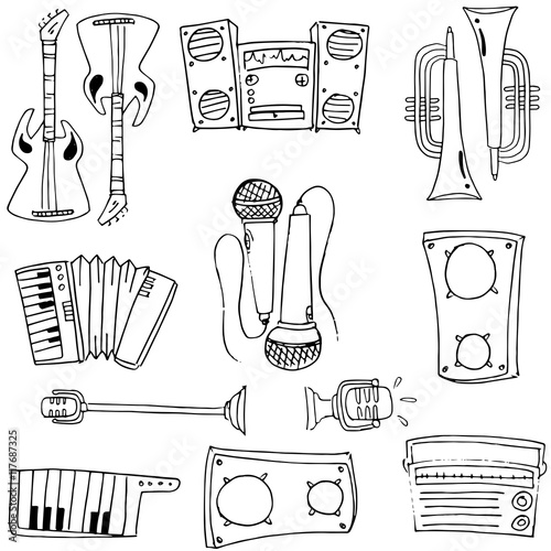Doodle of hand draw music tool