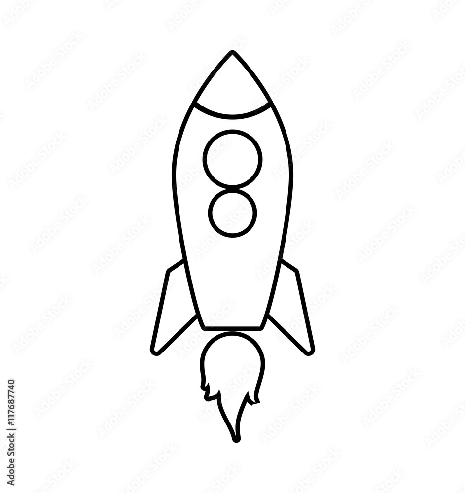 Rocket spaceship science technology icon. Isolated and flat illustration. Vector graphic Rocket spaceship science technology icon. Isolated and flat illustration. Vector graphic