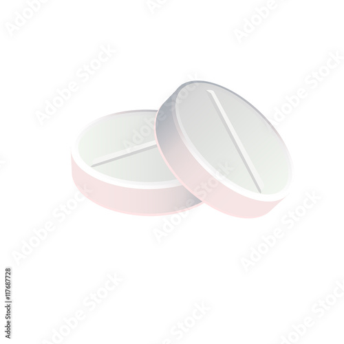 on a white background isolated two white flat tablet