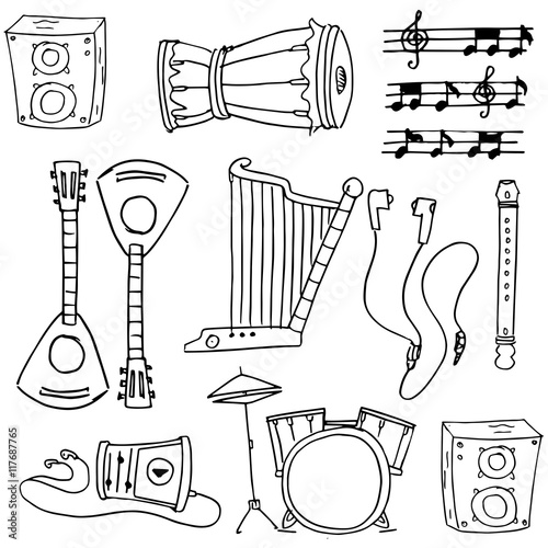 Doodle of object tools music