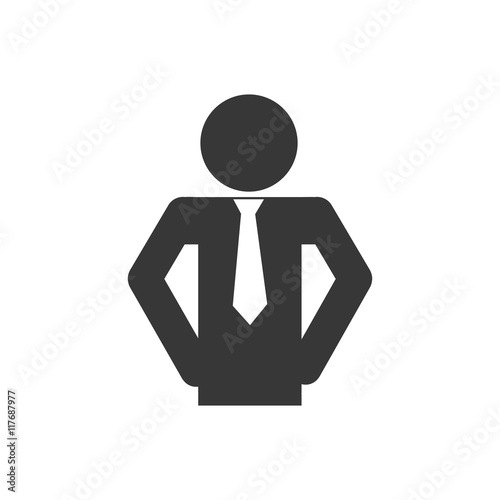 pictogram necktie person people figure icon. Isolated and flat illustration. Vector graphic