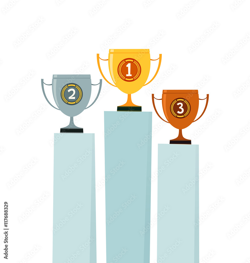 set of trophy illustration set of trophy illustration