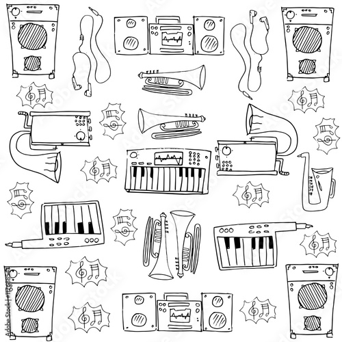 Doodle of tool music stock