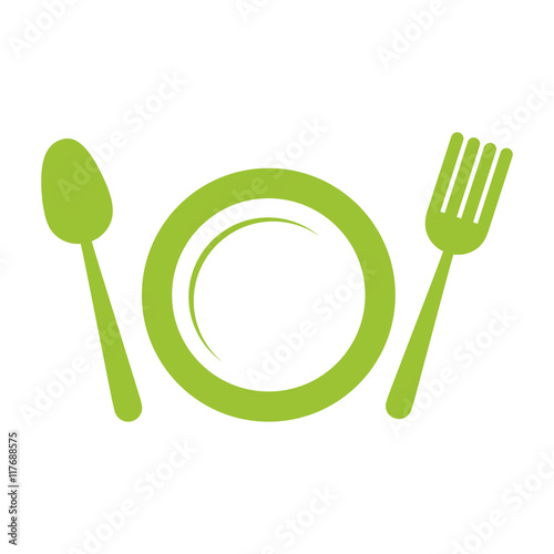 fork spoon cutlery product food silhouette icon. Isolated and flat illustration. Vector graphic