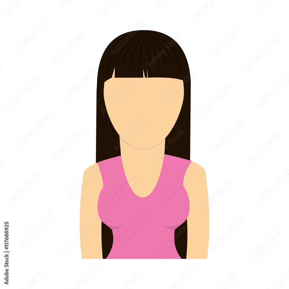 woman girl female avatar person icon. Isolated and flat illustration. Vector graphic woman girl female avatar person icon. Isolated and flat illustration. Vector graphic