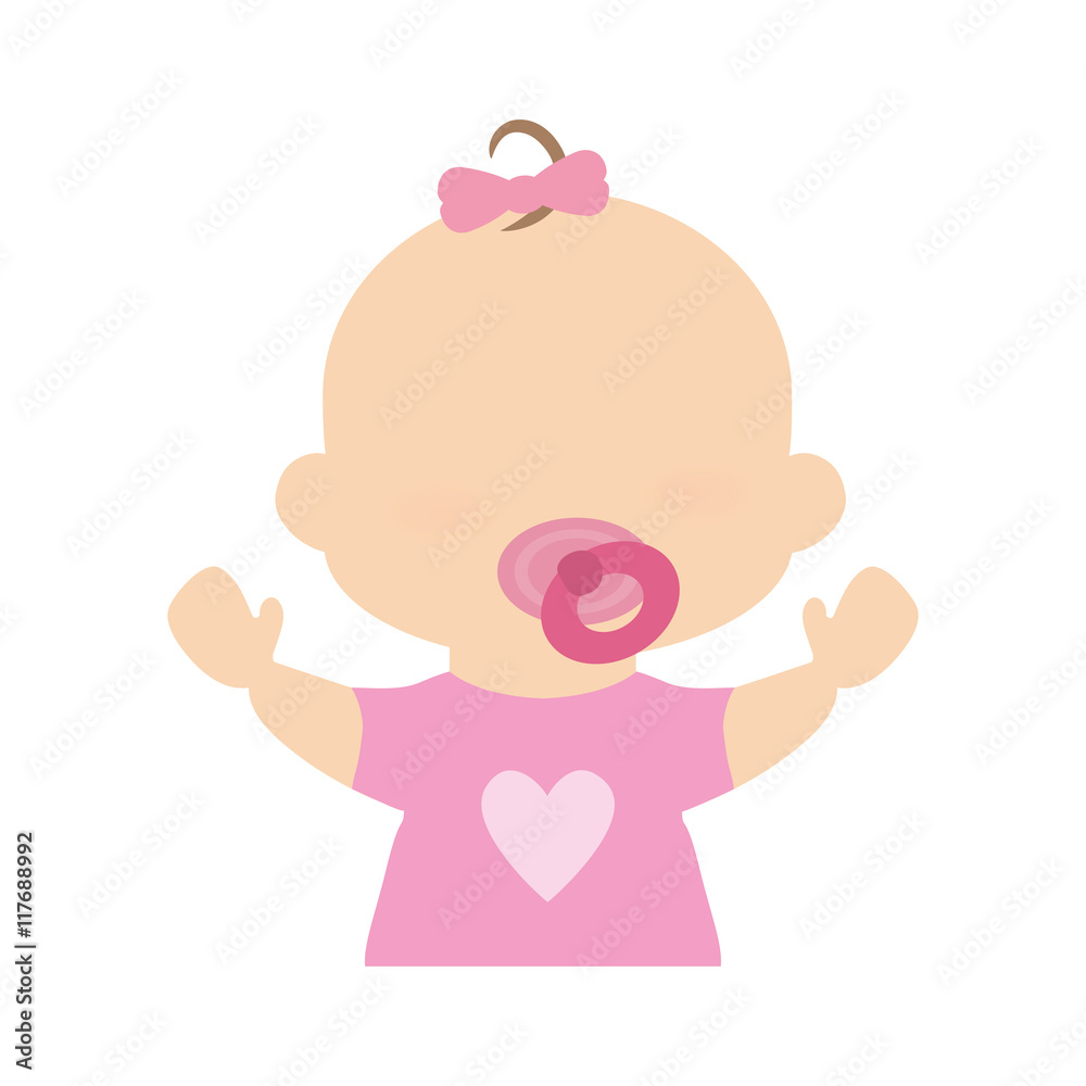 girl baby cute little childhood icon. Isolated and flat illustration. Vector graphic