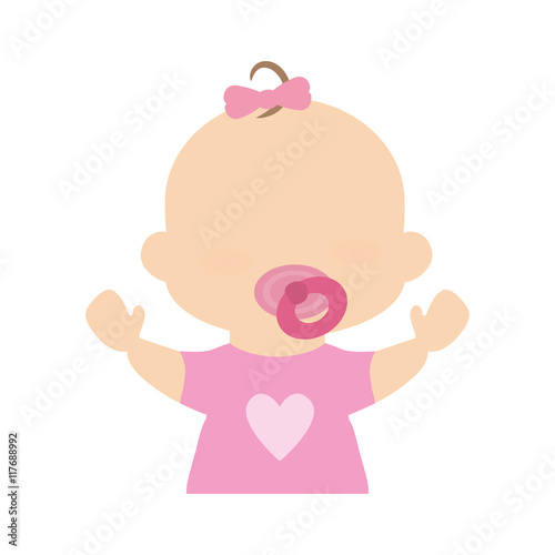 girl baby cute little childhood icon. Isolated and flat illustration. Vector graphic