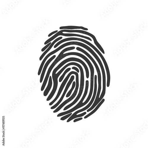 fingerprint security system protection icon. Isolated and flat illustration. Vector graphic