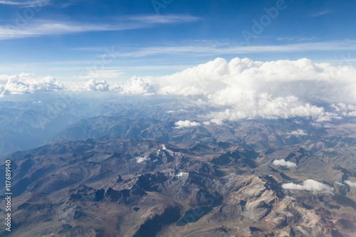 Obraz na plátně Aerial view of the mountains of Peru