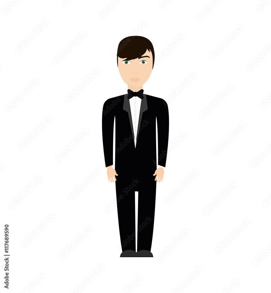 man suit male person hair avatar icon. Isolated and flat illustration. Vector graphic