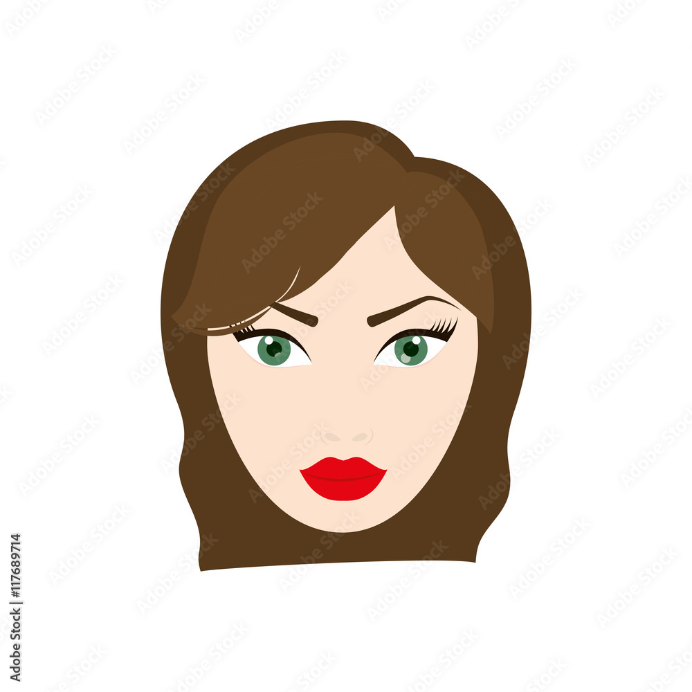 woman head girl female person hair avatar icon. Isolated and flat illustration. Vector graphic woman head girl female person hair avatar icon. Isolated and flat illustration. Vector graphic