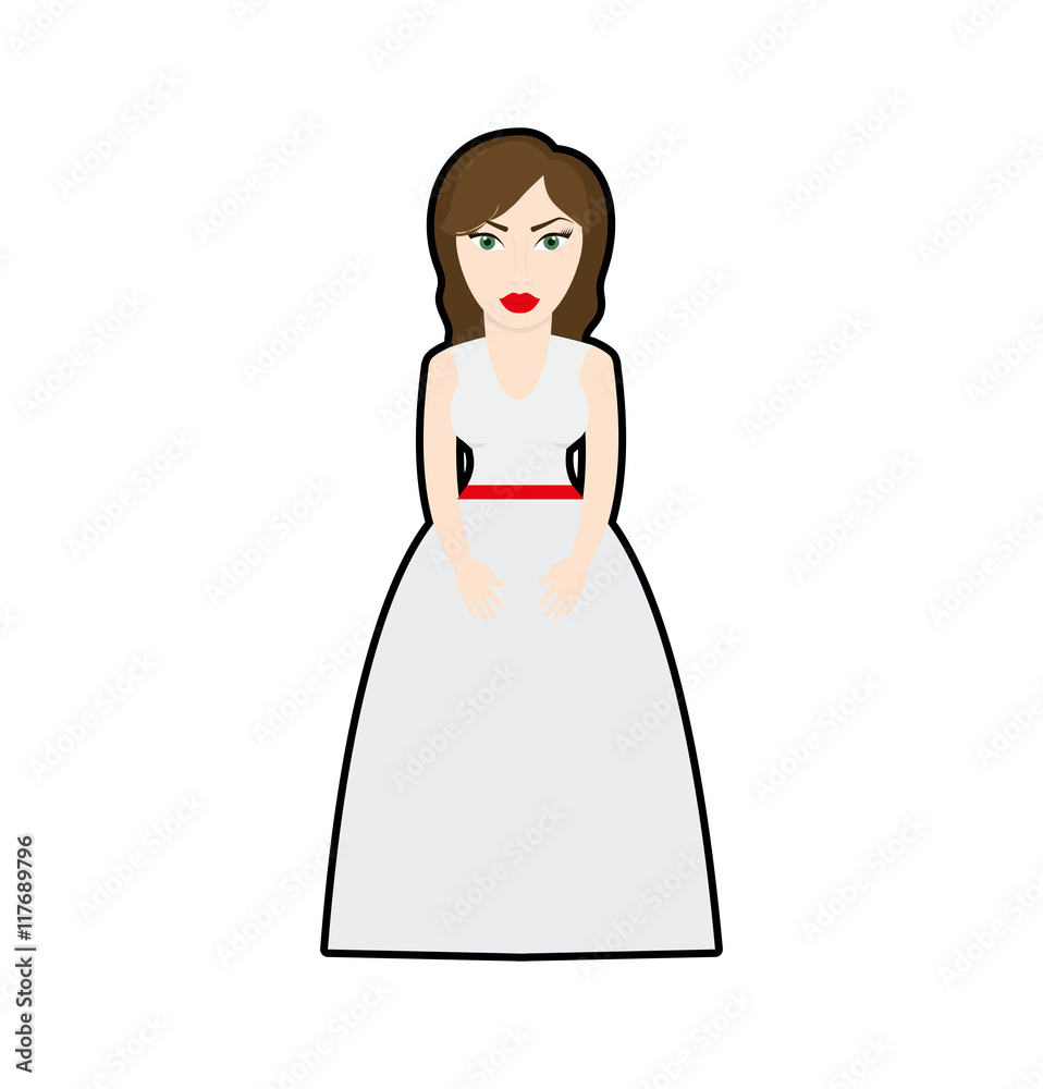 woman dress girl female person hair avatar icon. Isolated and flat illustration. Vector graphic woman dress girl female person hair avatar icon. Isolated and flat illustration. Vector graphic