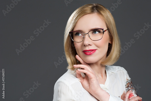 Beautiful woman in glasses