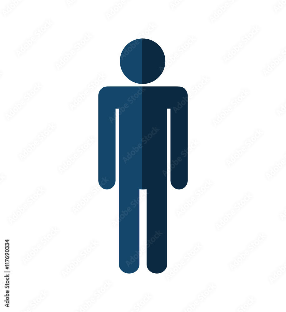 pictogram man abstract silhouette icon. Isolated and flat illustration. Vector graphic