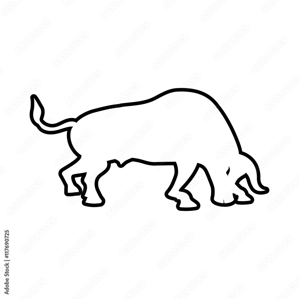 bull animal silhouette icon. Isolated and flat illustration. Vector graphic bull animal silhouette icon. Isolated and flat illustration. Vector graphic