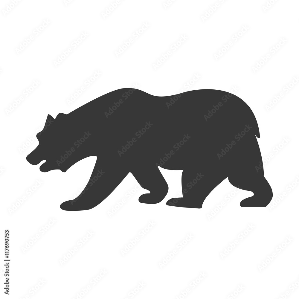 Fototapeta premium bear animal silhouette icon. Isolated and flat illustration. Vector graphic