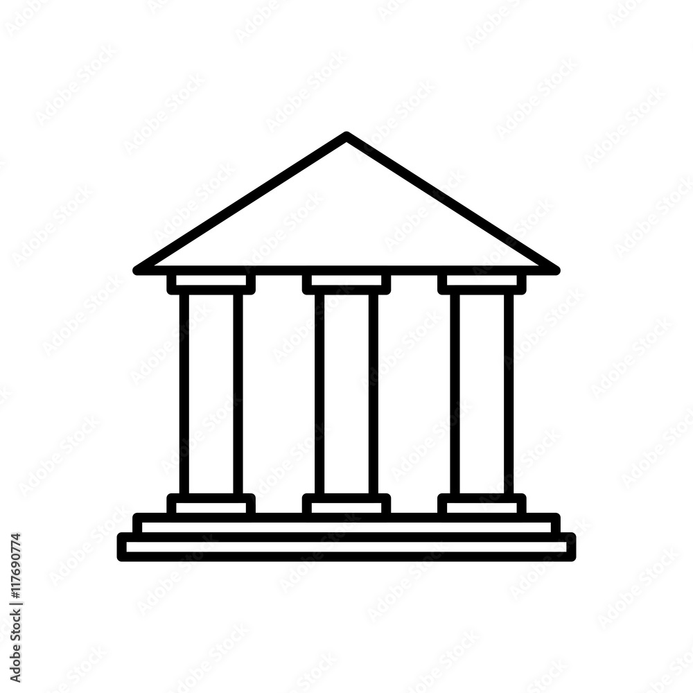 bank building money financial item icon. Isolated and flat illustration. Vector graphic