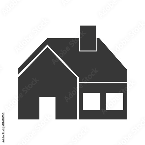 home house silhouette real estate icon. Isolated and flat illustration. Vector graphic