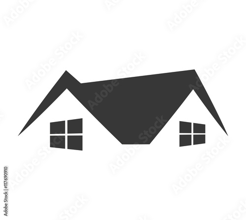 home house silhouette real estate icon. Isolated and flat illustration. Vector graphic