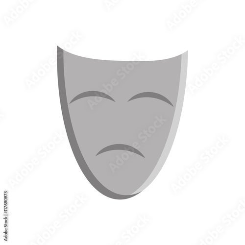 sad mask face carnival icon. Isolated and flat illustration. Vector graphic