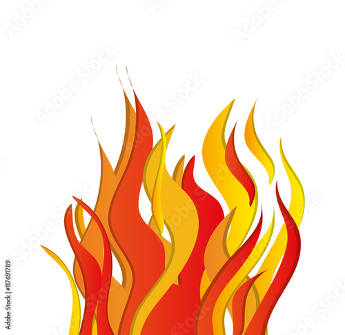 flame fire hot red orange yellow icon. Isolated and flat illustration. Vector graphic
