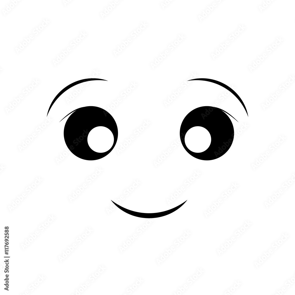 happy face cartoon expression emotion icon. Isolated and flat illustration. Vector graphic