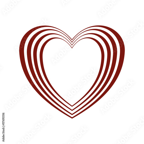 heart striped love romatic passion icon. Isolated and flat illustration. Vector graphic