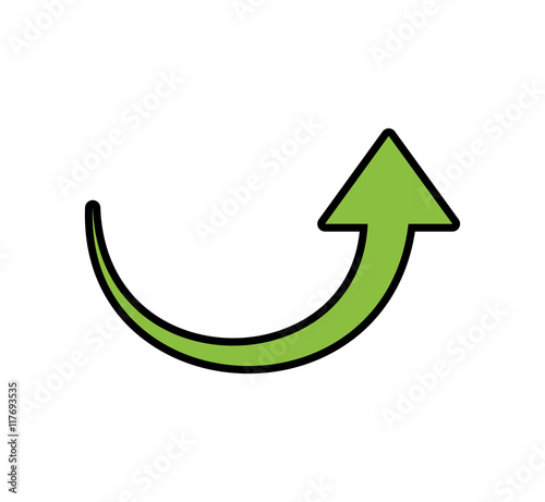 arrow green direction infographic symbol icon. Isolated and flat illustration. Vector graphic