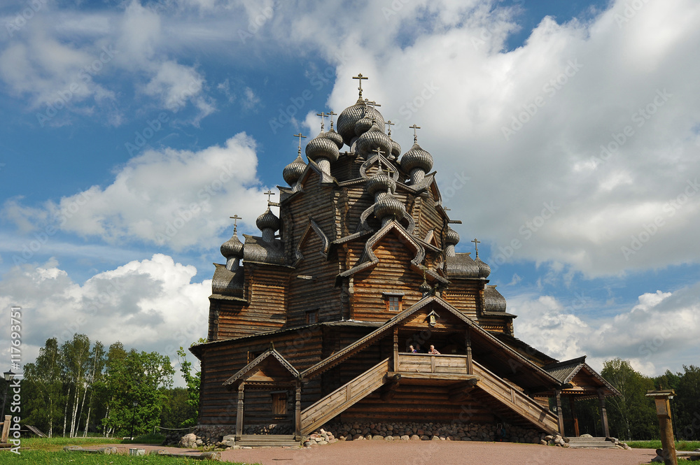 wooden Orthodox Church - Church of the intercession in the estat wooden Orthodox Church - Church of the intercession in the estat