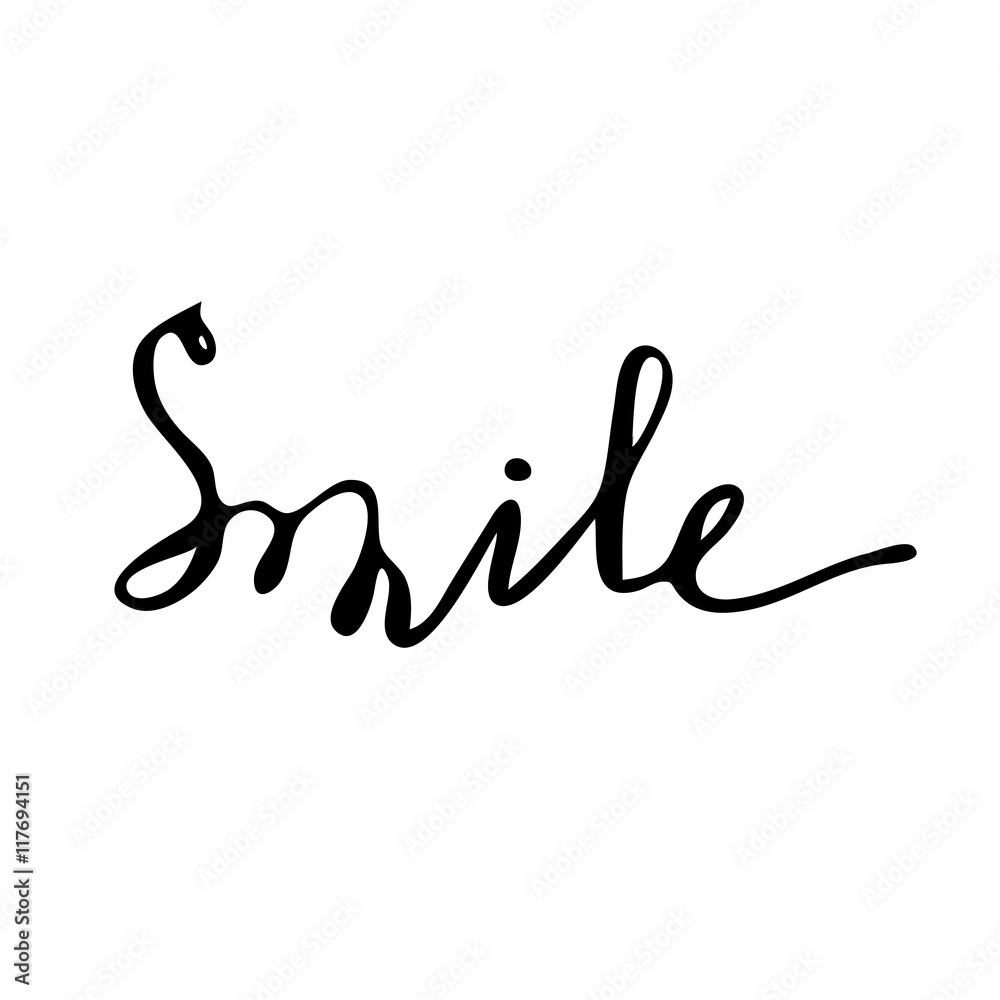 Smile Hand drawn lettering card
