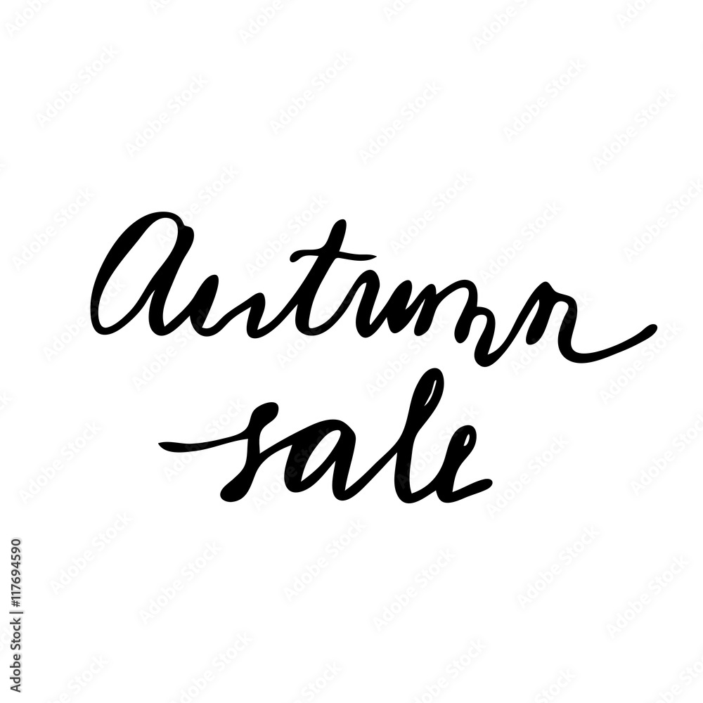 Autumn Sale Hand drawn lettering card