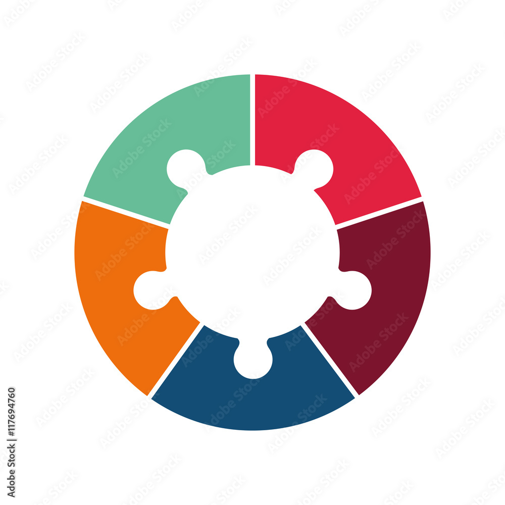 infographic round multicolored data icon. Isolated and flat illustration. Vector graphic