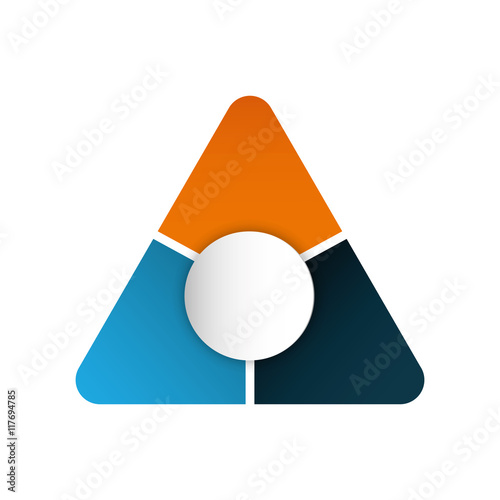 infographic triangle multicolored data icon. Isolated and flat illustration. Vector graphic