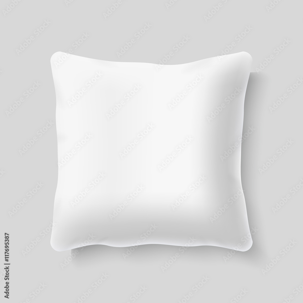 Blank white square realistic pillow cushion vector template Stock Vector |  Adobe Stock