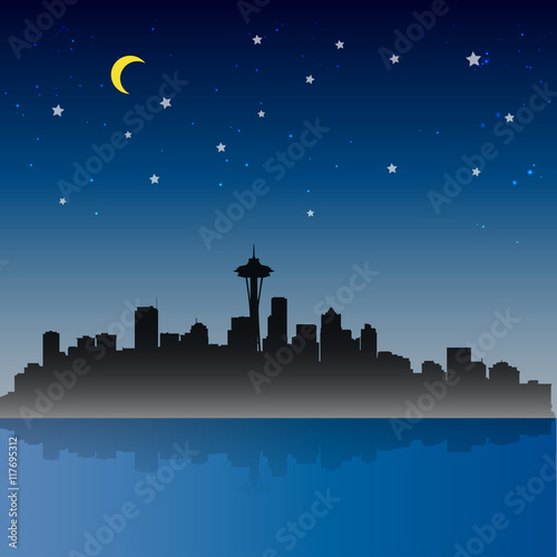 Seattle City Night Scene