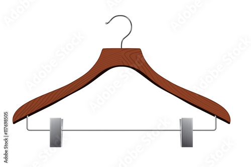 Isolated realistic vector hanger with clips