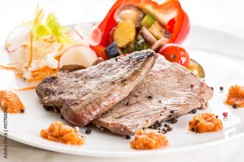 Beef steak with vegetables Beef steak with vegetables