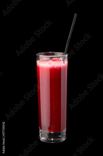 Wallpaper Mural Berry cocktail in a glass with a straw. On a  Torontodigital.ca