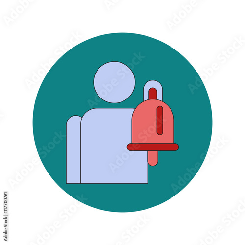 Back to School and Education Vector Flat Design schoolboy with bell