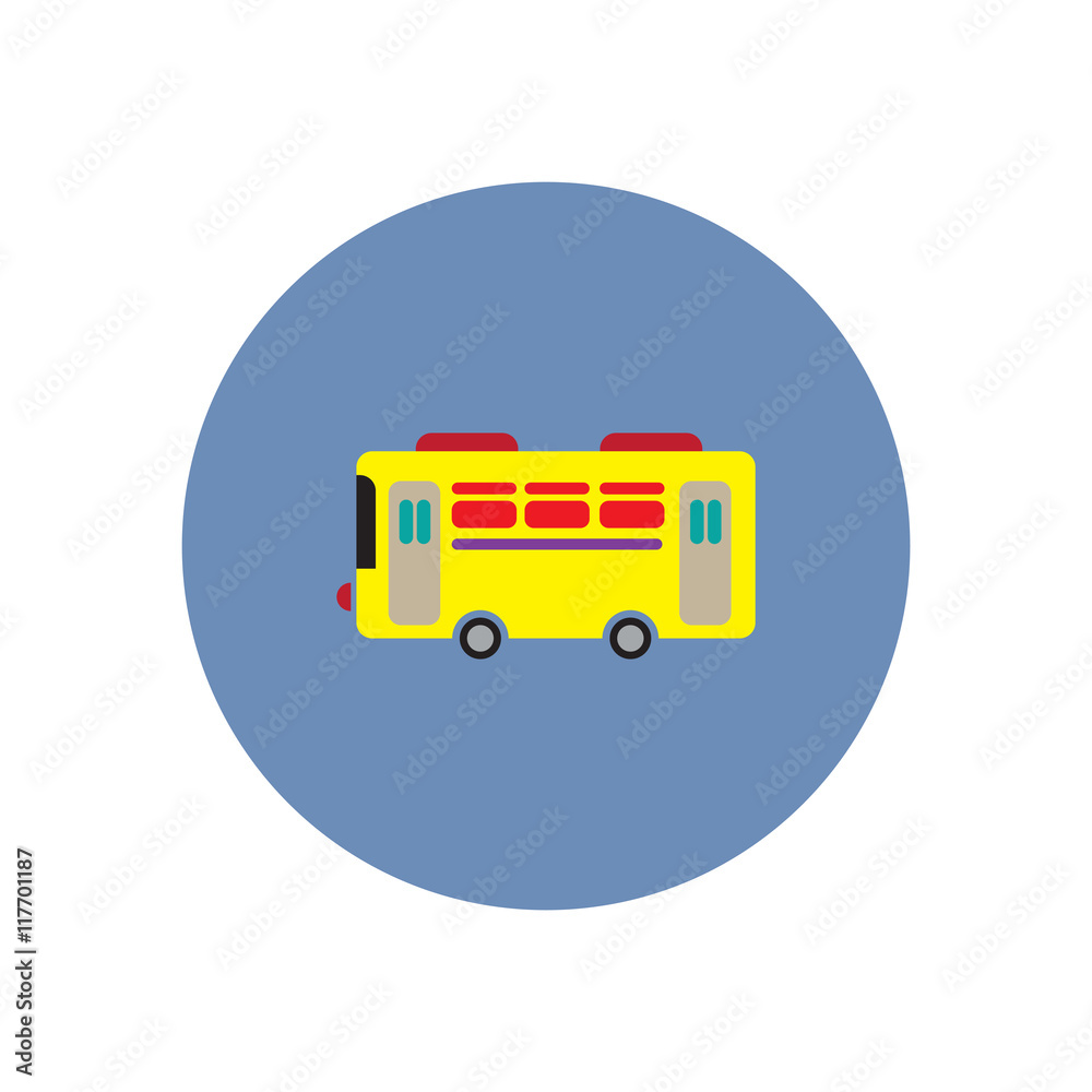 stylish icon in color circle retro bus stylish icon in color circle retro bus