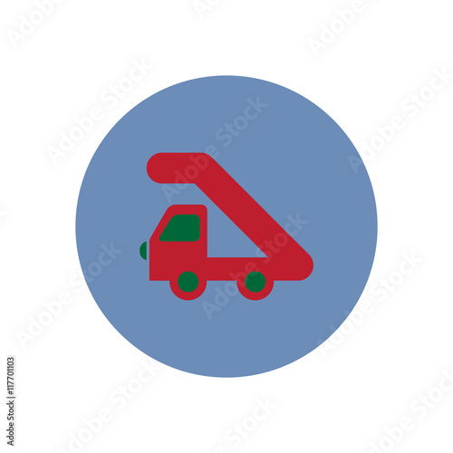 stylish icon in color circle  plane stairs 