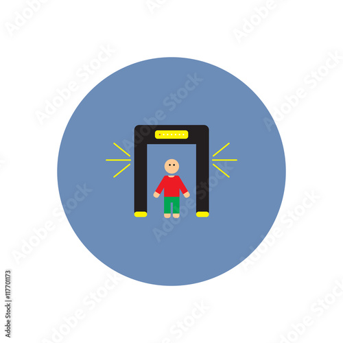 stylish icon in color circle people scanner