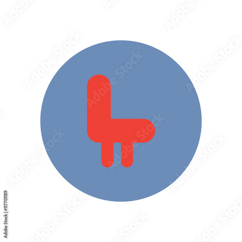 stylish icon in color circle seat transport