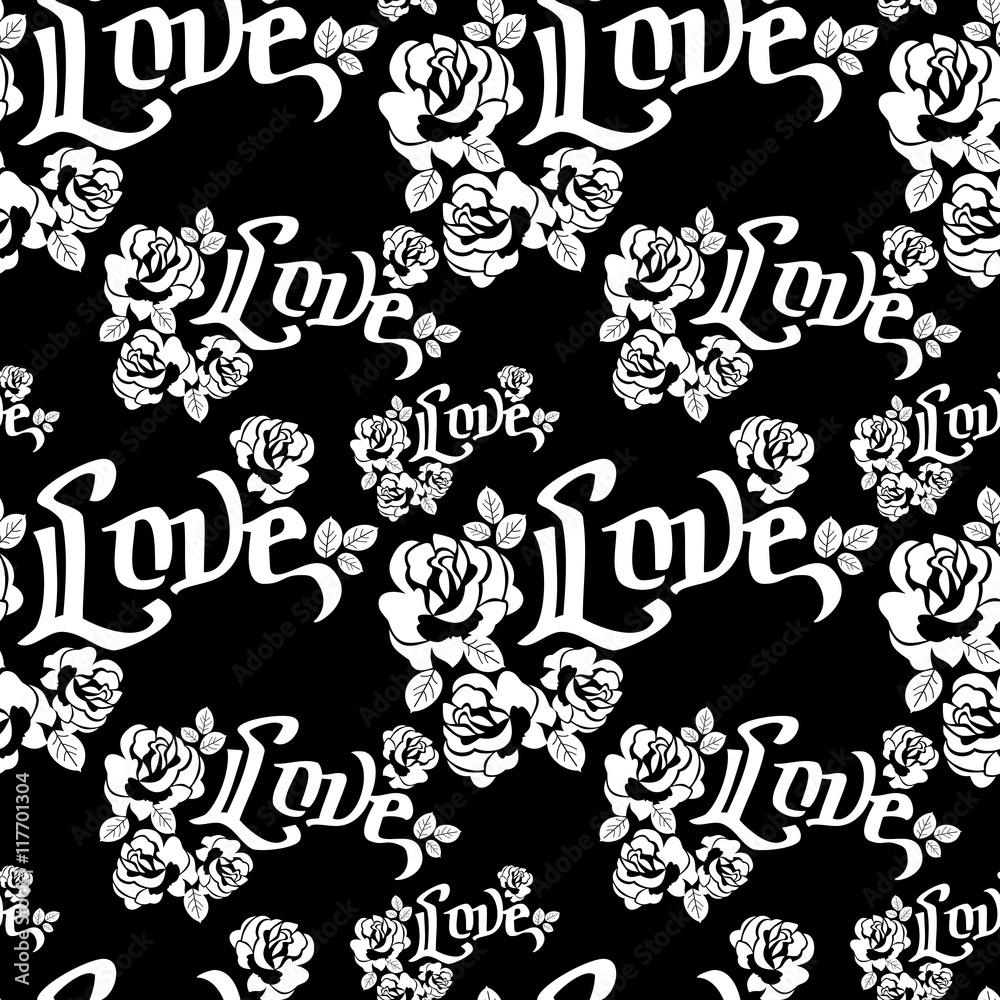 Seamless pattern with single word Seamless pattern with single word