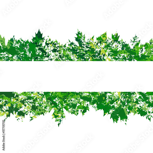 vector frame with colored summer leaves in grunge style