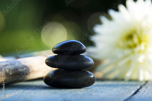 Spa still life with bamboo and zen stone