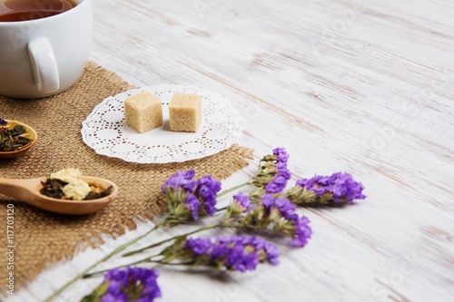 Herbal tea and cookies