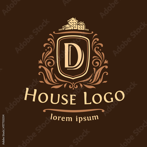 Emblem with the letters and houses